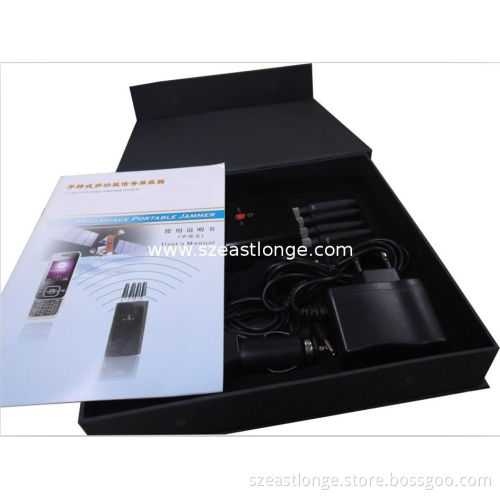 3g Black Gps Portable Cell Phone Signal Jammer For Schools , 25dbm